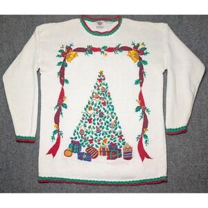 Vintage Nutcracker Women's Medium Holiday Sweater Christmas Tree‎ Knit